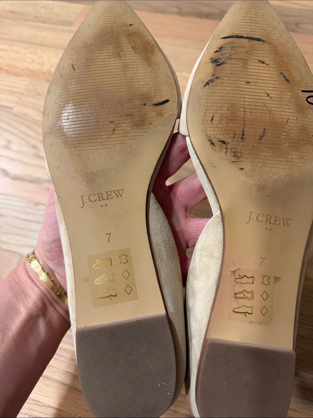 J. Crew Pointed D'Orsay Flats in Beige Suede - Picture 4 of 4